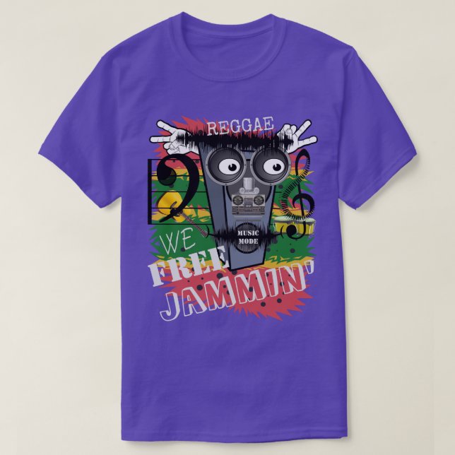 Free Jammin' Reggae T Shirt (Design framsida)