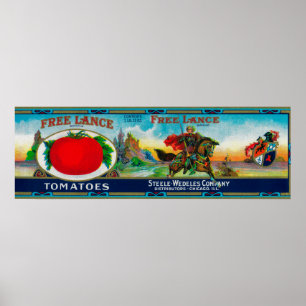 Free Lance Tomato LabelChicago, IL Poster