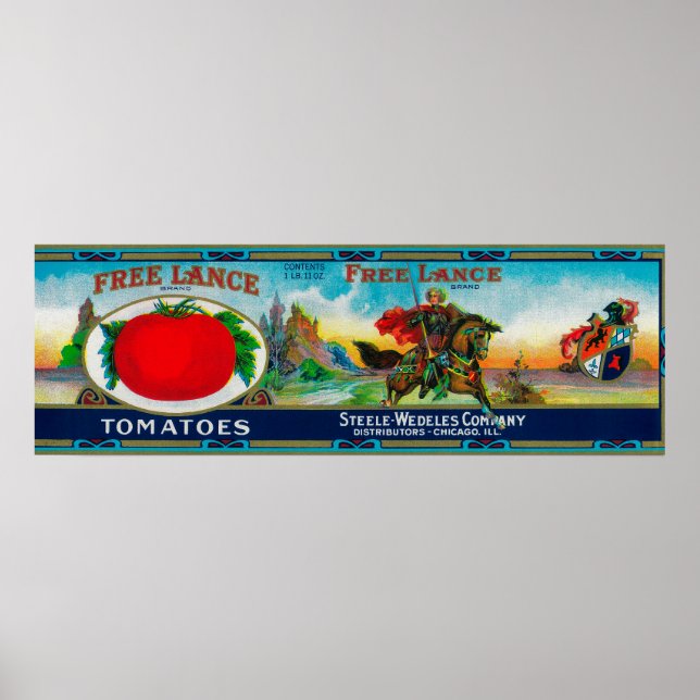 Free Lance Tomato LabelChicago, IL Poster (Framsidan)