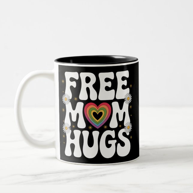 Free Mamma Hug Transgender Lesbisk Gay LGBT Pride Två-Tonad Mugg (Vänster)