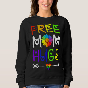 Free Mamma Hugs Colorful Daisy Rainbow Heart Lgbt T Shirt