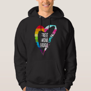 Free Mamma Hugs Cute Heart Rainbow Kärlek Lgbt Gay Hoodie