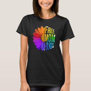 Free Mamma Hugs Daisy Flower LGBT Rainbow Flagga G T Shirt