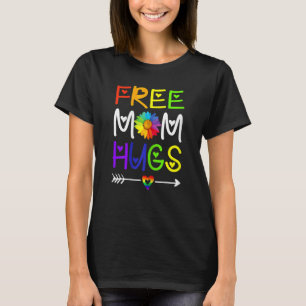 Free Mamma Hugs Daisy Rainbow Heart Lgbt Pride Mån T Shirt