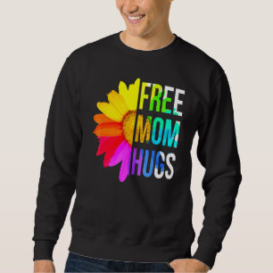 Free Mamma Hugs Gay pride Lgbt Daisy Rainbow Flowe Lång Ärmad Tröja