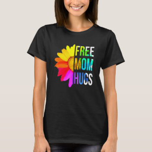 Free Mamma Hugs Gay pride Lgbt Daisy Rainbow Flowe T Shirt