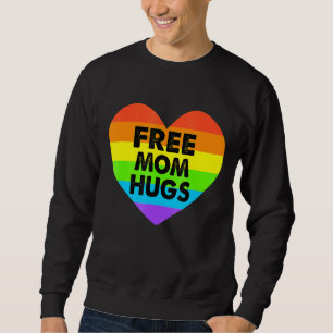 Free Mamma Hugs Gay pride Transgender Rainbow Hear Lång Ärmad Tröja