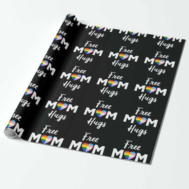 Free Mamma Hugs II - Rainbow Gay Trans Pride Presentpapper (Utrullad)