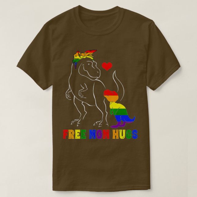 Free Mamma Hugs LGB Mamma Mamasaurus Rainbow Gift T Shirt (Design framsida)