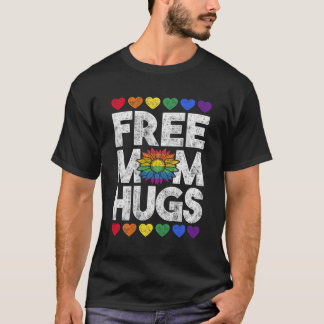 Free Mamma Hugs Lgbt Daisy Rainbow Flower Mor T Shirt