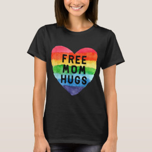 Free Mamma Hugs LGBT Flagga Gay Lesbisk Pride Para T Shirt