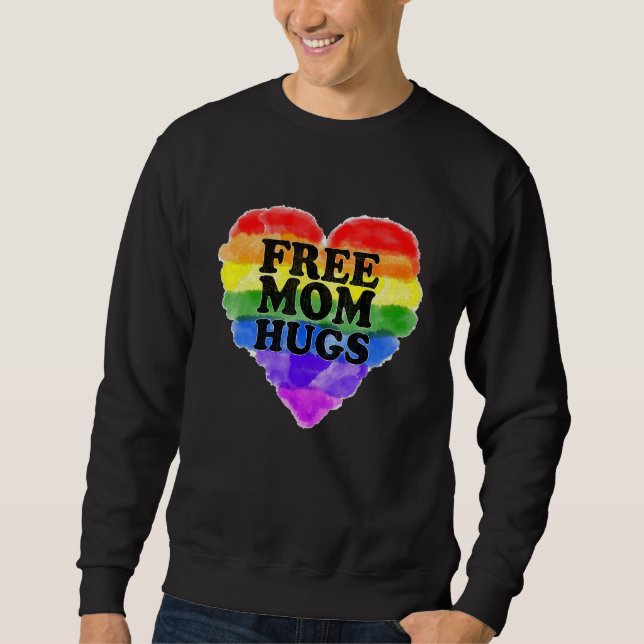 Free Mamma Hugs Lgbt Lång Ärmad Tröja (Framsida)