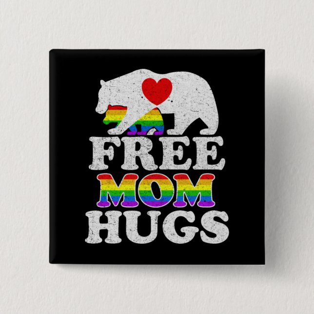Free Mamma Hugs LGBT Pride Mamma Bear Knapp (Framsida)
