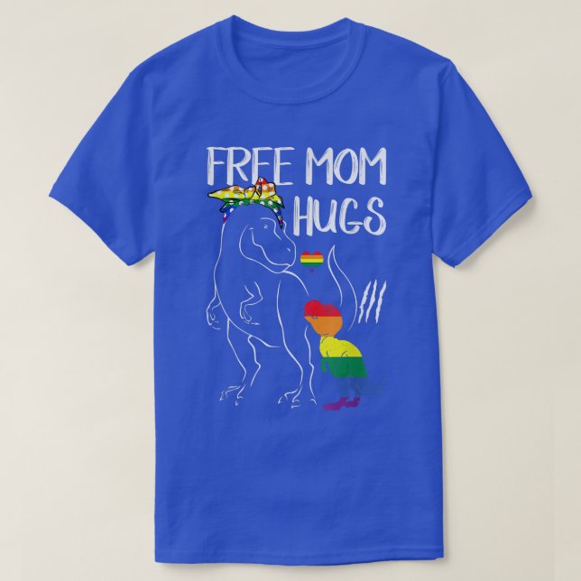 Free Mamma Hugs LGBT Pride Mamma Dinosaur Re Gift  T Shirt (Design framsida)