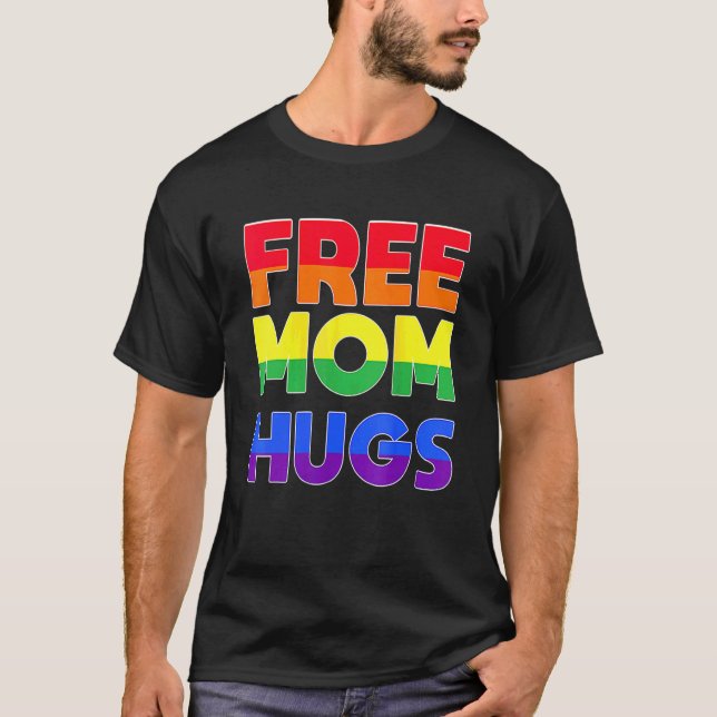 Free Mamma Hugs Lgbt Pride T Shirt (Framsida)