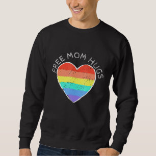 Free Mamma Hugs Lgbtqia Rainbow Flagga Gay Lesbisk Lång Ärmad Tröja