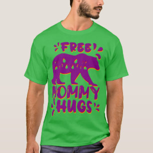 Free Mamma Hugs Lila Red Gult Rosa Bear Premiu T Shirt