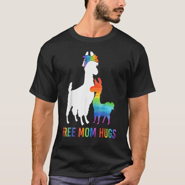 Free Mamma Hugs Llama Lgbt Manar Women Pride T Shirt (Framsida)