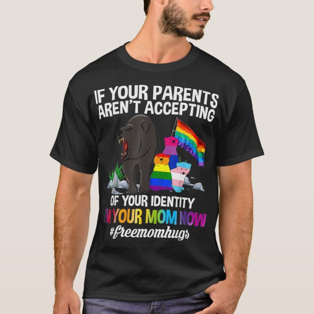 Free Mamma Hugs Proud Mamma Bear LGBT Gay pride HB T Shirt (Framsida)