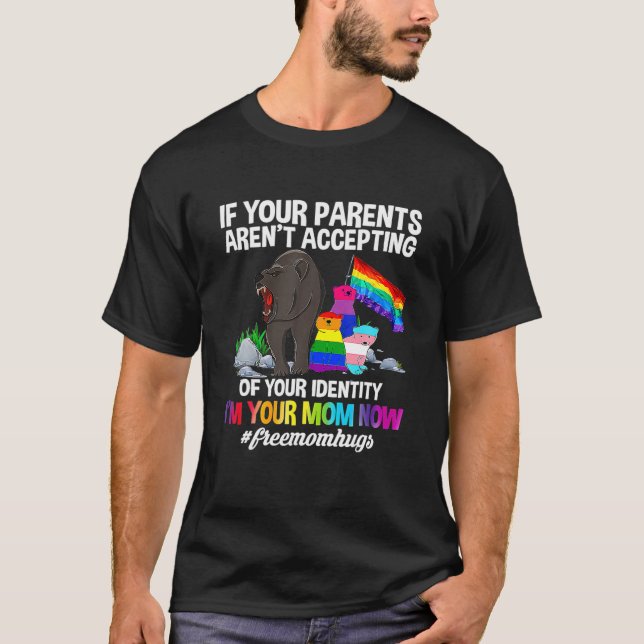 Free Mamma Hugs Proud Mamma Bear LGBT Gay pride HB T Shirt (Framsida)