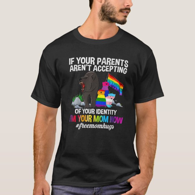 Free Mamma Hugs Proud Mamma Bear LGBT Pride Month  T Shirt (Framsida)
