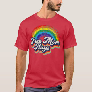 Free Mamma Hugs Rainbow Heart LGBT Flagga LGBT Pri T Shirt