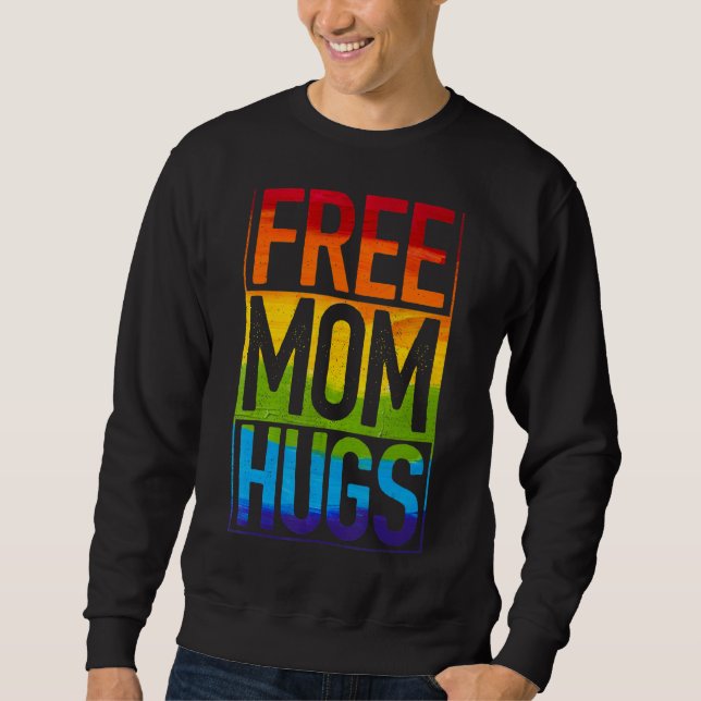 Free Mamma Hugs Rainbow Heart Lgbt Pride månad 1 Lång Ärmad Tröja (Framsida)