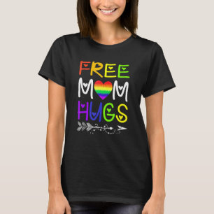 Free Mamma Hugs Rainbow Heart Lgbt Pride månad 2 T Shirt