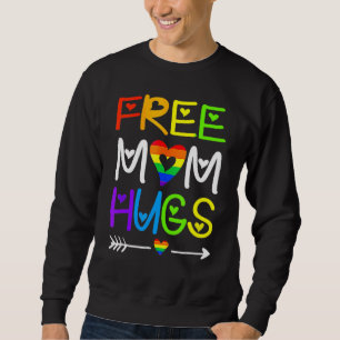 Free Mamma Hugs Rainbow Heart Lgbt Pride månad 3 Lång Ärmad Tröja