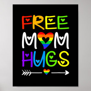Free Mamma Hugs Rainbow Heart LGBT Pride Månad Poster