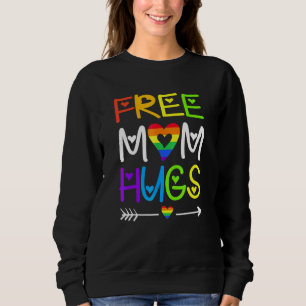 Free Mamma Hugs Rainbow Heart Lgbt Pride Månad T Shirt