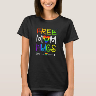 Free Mamma Hugs Rainbow Heart Lgbt Pride Månad T Shirt