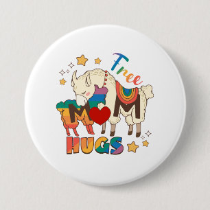 Free Mamma Hugs - Rainbow Sheep LGBTQ Pride Hug Knapp