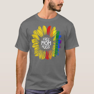 Free Mamma Hugs Rainbow Sunblomma LGBTQ Gay pride T Shirt
