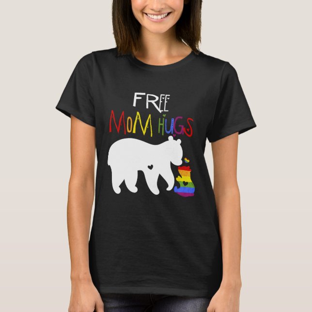 Free Mamma Hugs Shirt, LGBT Pride, Mamma Bear, Mor T Shirt (Framsida)