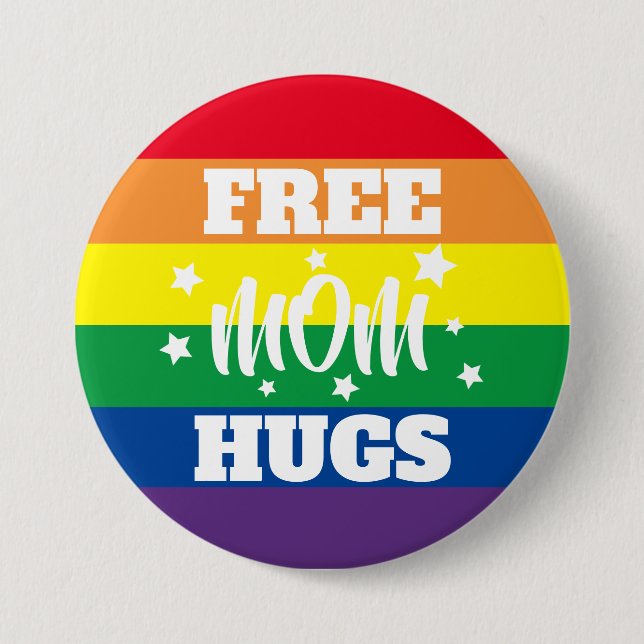 Free Mamma Hugs | Stars och regnbåge Knapp (Framsida)