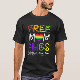 Free Mamma Hugs T Rainbow Heart LGBT Pride Month Shirt