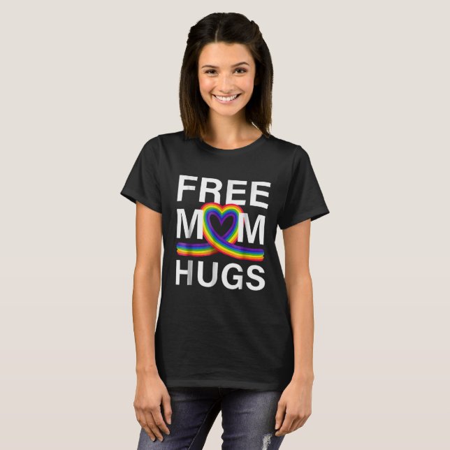 Free Mamma Hugs T-Shirt LGBT Stepmor Mor Mamma (Hel framsida)