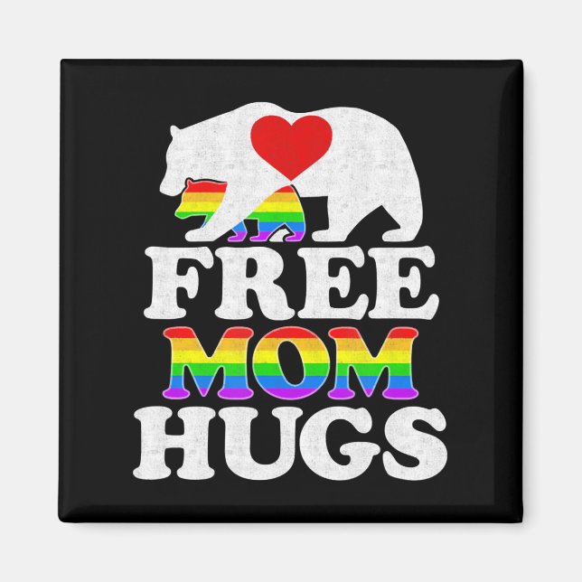 Free Mamma Hugs t Women Lgbt Pride Mamma Bear Magnet (Framsidan)