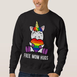 Free Mamma Hugs Unicorn Gay Lgbt Pride Month Lång Ärmad Tröja