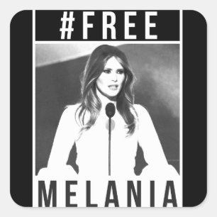 Free Melania Sticker (svart) Fyrkantigt Klistermärke