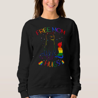 Free Mom Hugs LGBT Cat Gay Pride Rainbow  T Shirt