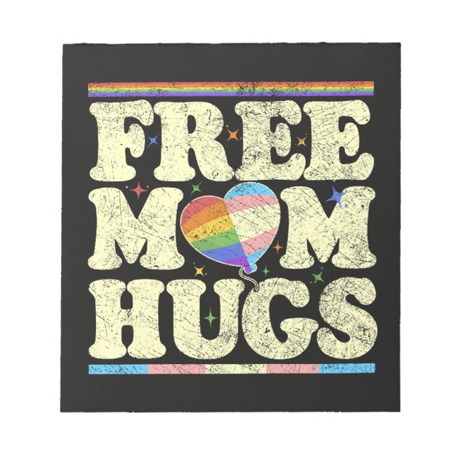 Free Mom Hugs Lgbt Pride Anteckningsblock (Framsida)