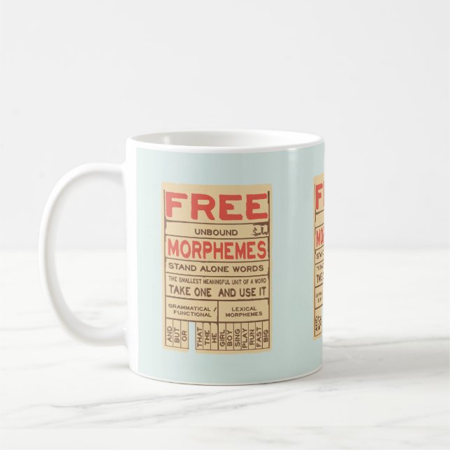 Free Morphemes Funny Grammar English Phonics Kaffemugg (Vänster)