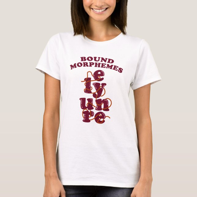 Free Morphemes Phonics Learning English T Shirt (Framsida)