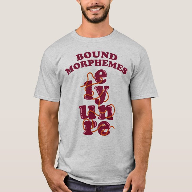 Free Morphemes Phonics Learning English T Shirt (Framsida)