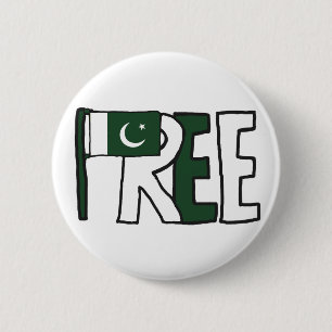 Free Pakistan Flagga Knapp
