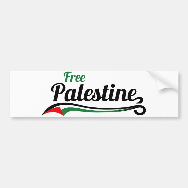 Free Palestine, Baseball Style Bildekal (Framsidan)
