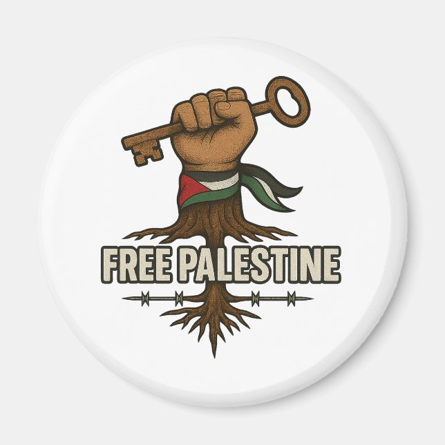 Free Palestine Button – Power & Solidarity Magnet (Framsidan)