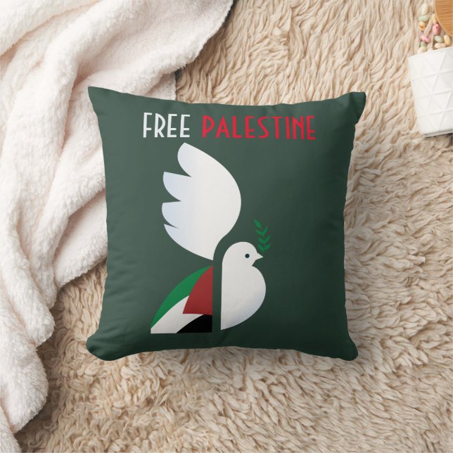 Free Palestine Dekorativ kudde - aktivist Home Dec (Filt)